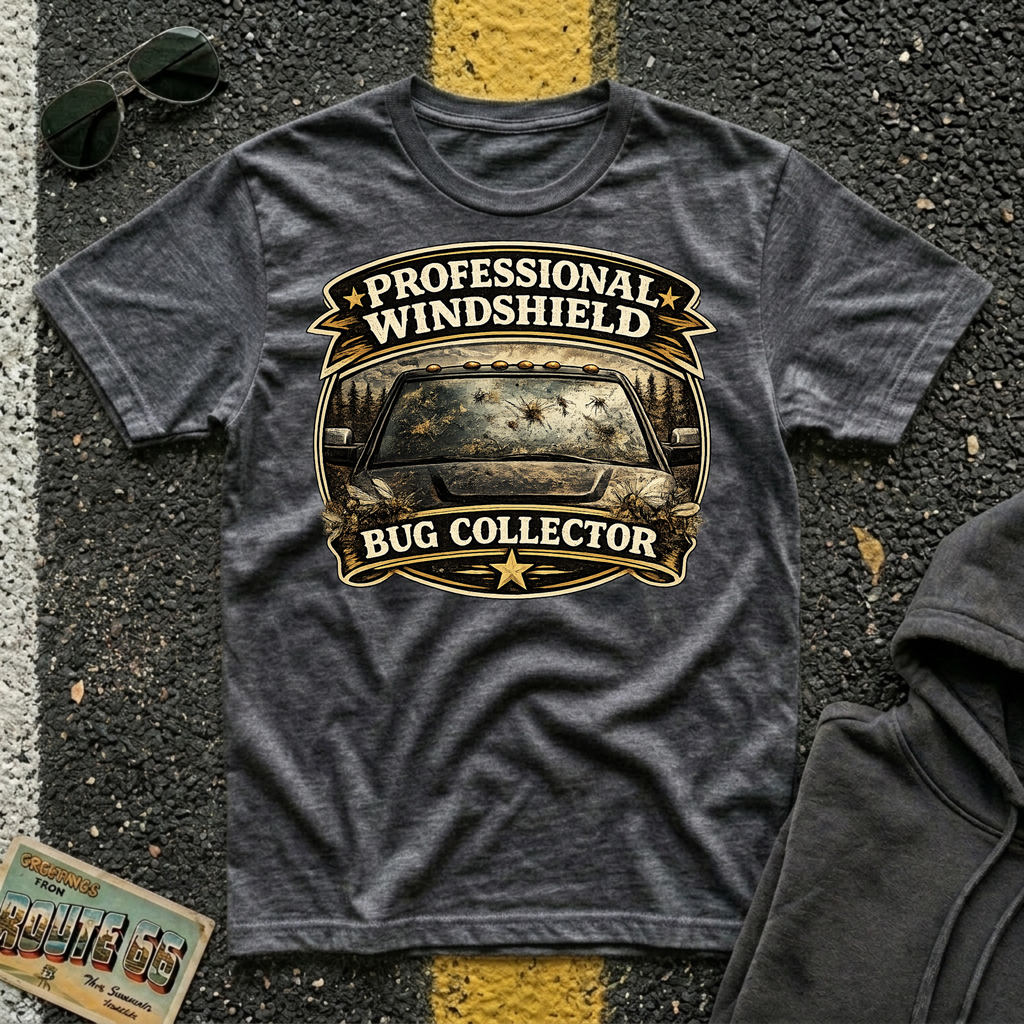Professional Windshield Bug Collector – Funny Road Trip T-Shirt