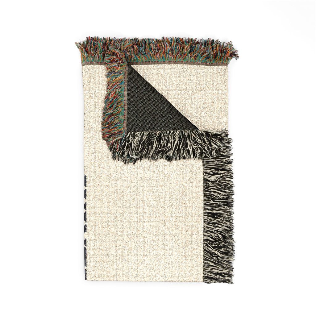 Textile with fringed edge on a white background